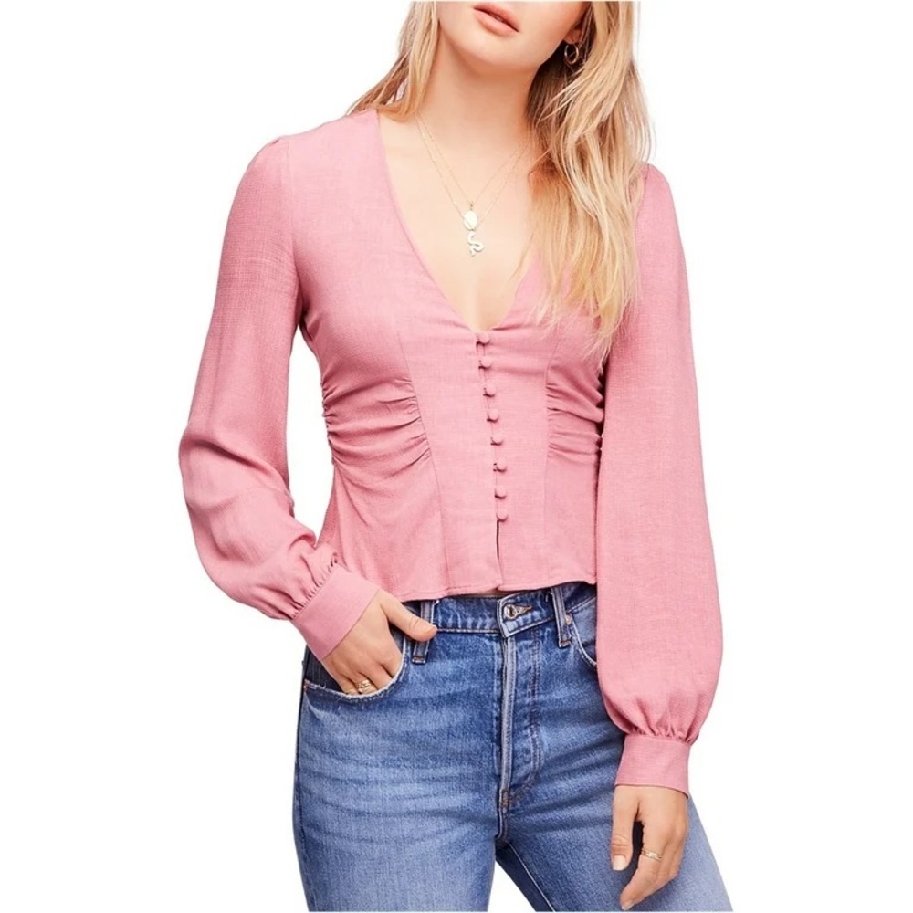 Free People Womens Maise Button Down Blouse medium